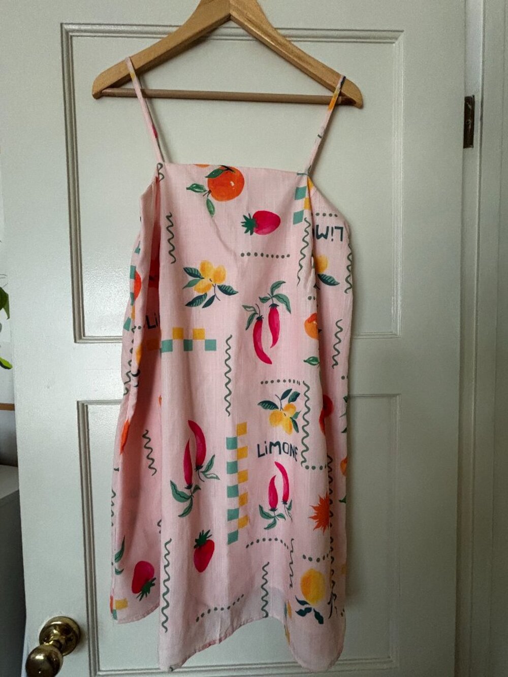 Petal & Pup Pink Fruit-Print Spaghetti Strap Dress